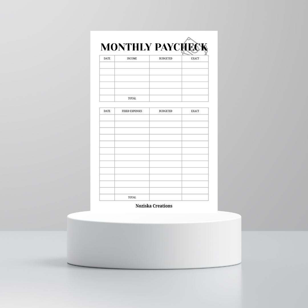 Monthly / Bi-Weekly / Weekly Budget Digital Download