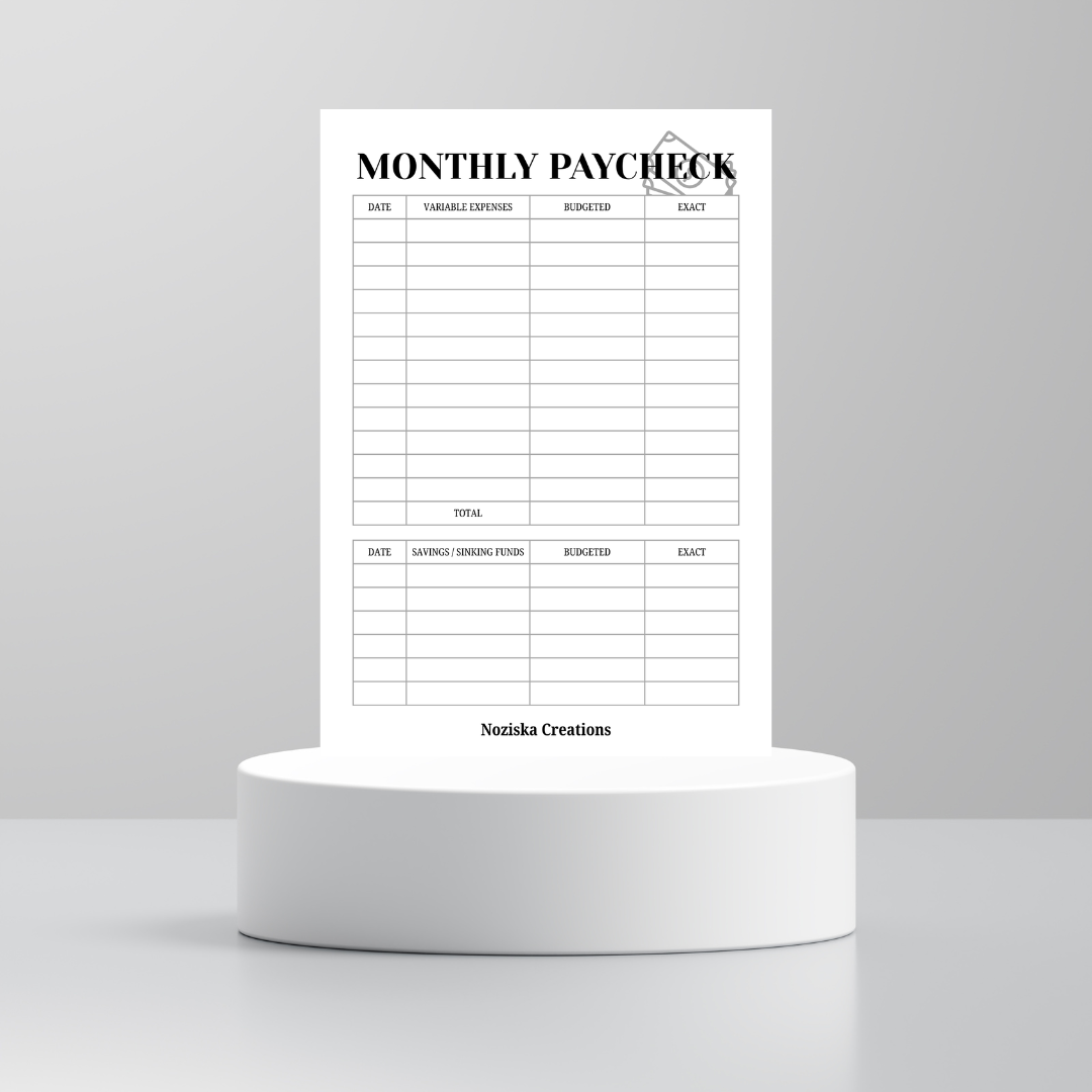 Monthly / Bi-Weekly / Weekly Budget Digital Download