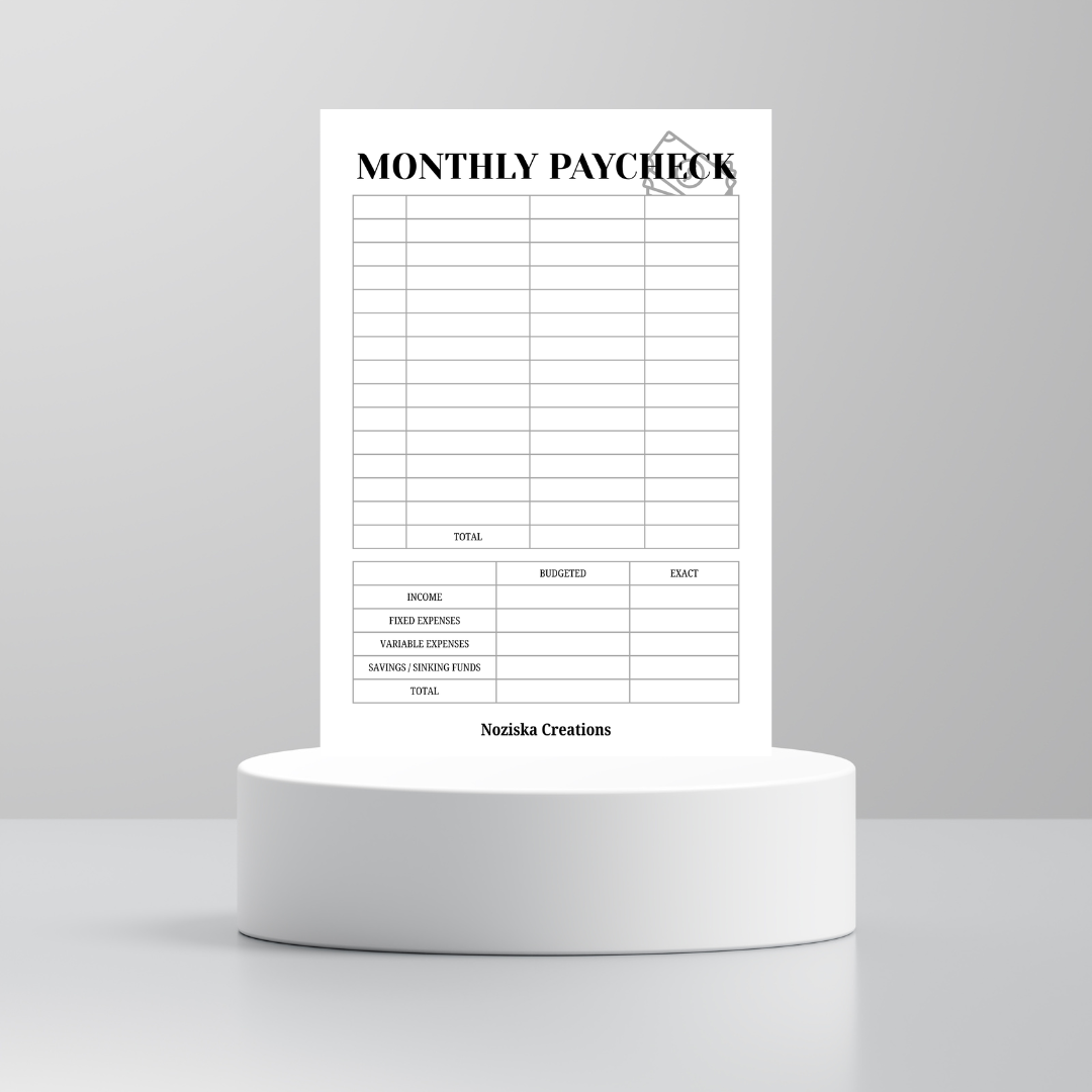 Monthly / Bi-Weekly / Weekly Budget Digital Download