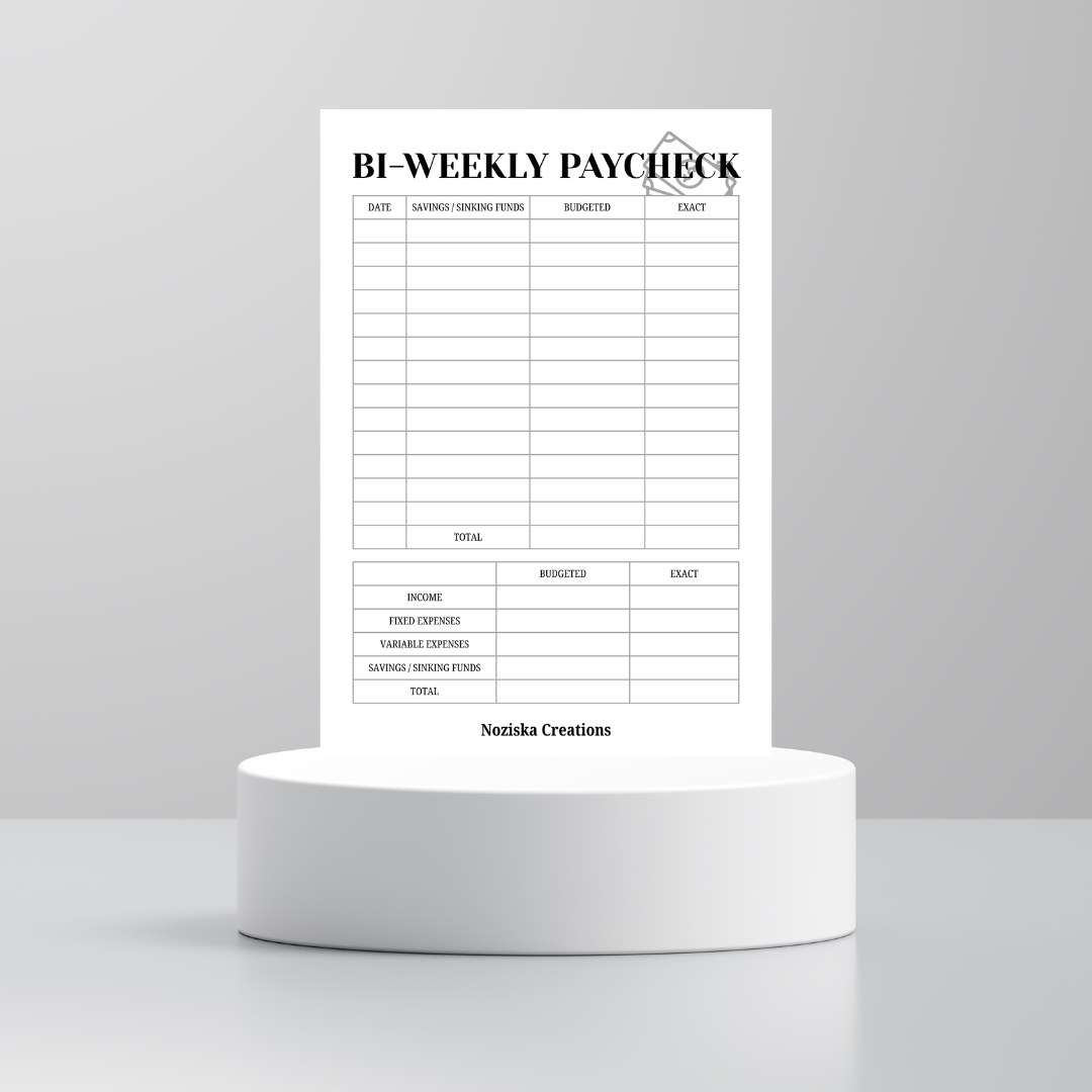 Monthly / Bi-Weekly / Weekly Budget Digital Download
