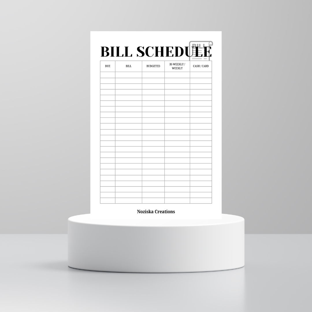 Budget Scheduler Digital Download