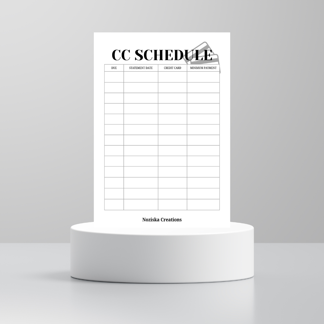 Budget Scheduler Digital Download
