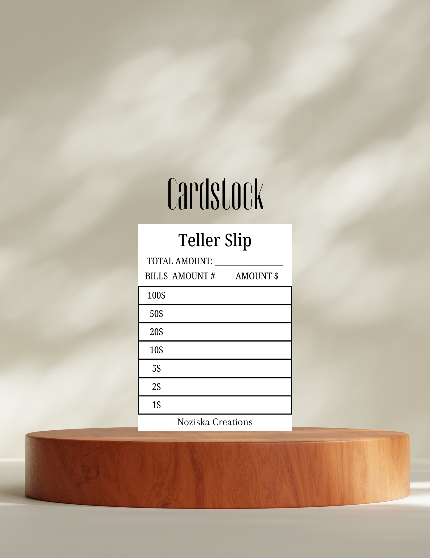 Bank Teller Slips