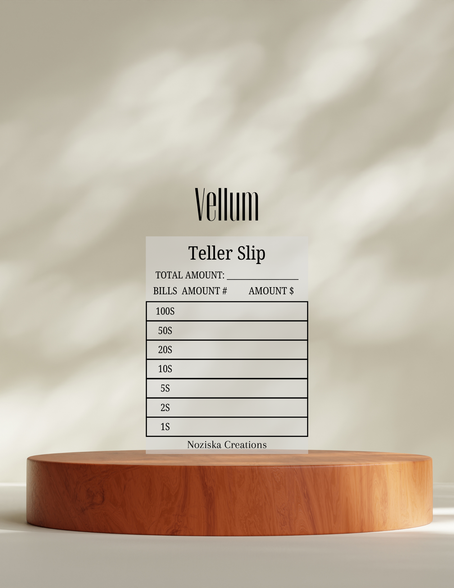 Bank Teller Slips