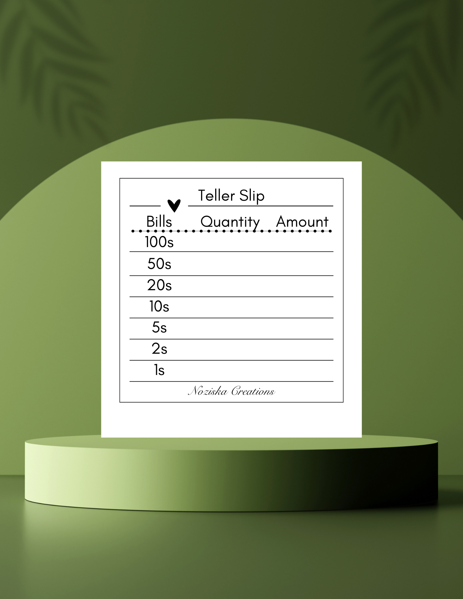 Bank Teller Slip Pads